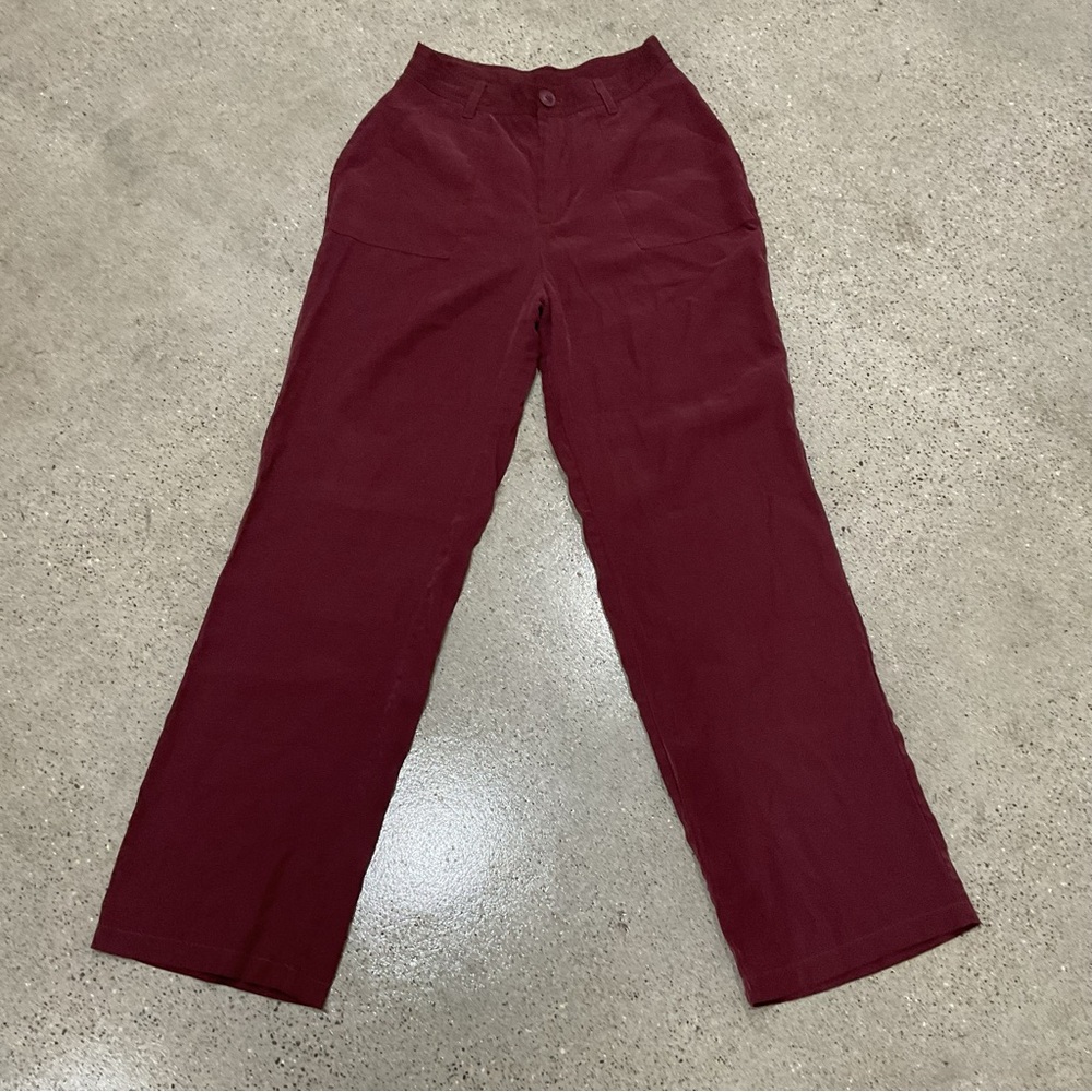 ASOS Burgundy Wide-Leg Pants Size 0